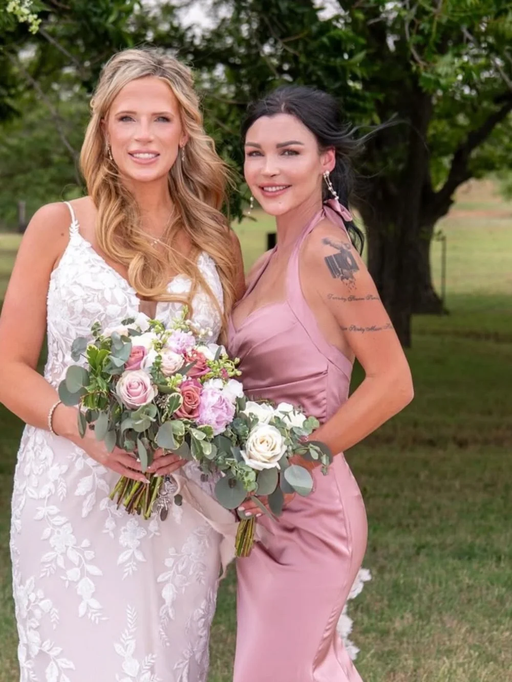 Azazie Dusty Rose Satin Halter Maxi Dress - Picture 7 of 7